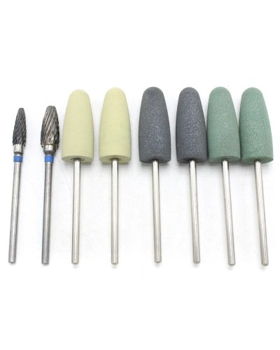 8Pcs/set Dental Resin Base Acrylic Polishing Burs Kit Drill Polisher Rotary Dentista Tool Dental Lab Instrument