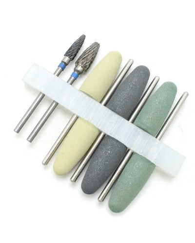 8Pcs/set Dental Resin Base Acrylic Polishing Burs Kit Drill Polisher Rotary Dentista Tool Dental Lab Instrument