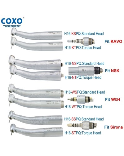 COXO YUSENDENT High Speed Dental Handpiece With LED Light Fiber Optic Dental Turbine 6 holes fit KAVO NSK Sirona WH CX207-G