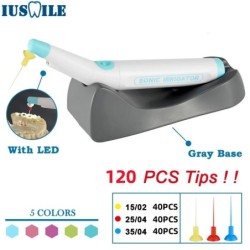 120 PCS Tips Dental Basic Oral LED Sonic Irrigator For Root Canal Treament Wireless Dentist Vibration Endo Cleaning Instrument