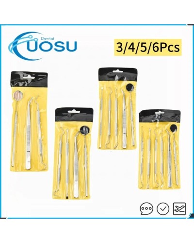 3/4/5/6PCS/Set Dental Mirror Kit Dentistry Lab Mouth Mirror Dentists Pick Tool Teeth Scaler Dentist Tools Dental Materials Kits