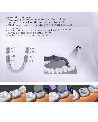 PIORPOY Dental Posterior Teeth Aesthetic Printing Kit 16 Molds Oral Care Orthodontic Filling Restoration Dentist Supplies Tool