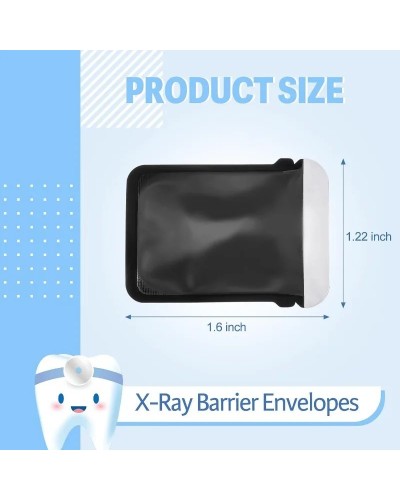100 Pcs 2Disposable Dental X-Ray Barrier Envelopes Protective Sleeves for Digital Phosphor Plate Imaging Sensor Supplies