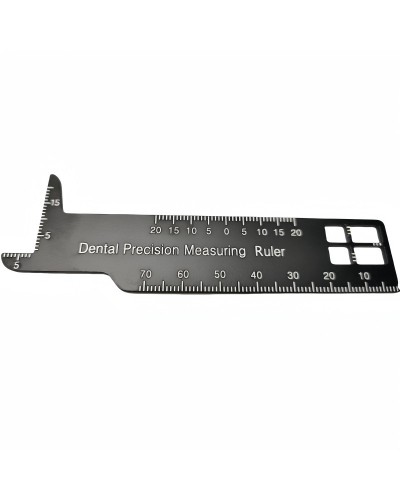 Dental Teeth Measuring Gauge - Aluminum Alloy Endodontic Ruler for Photography & Dentistry, Precision Endo Instrument 