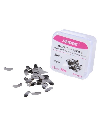 50Pcs Dental Metal Matrices Bands Sectional Contoured Matrix Refill S/M/L Sizes 35μm ​for Teeth Replacement Dentsit Tools