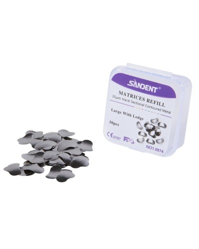 50Pcs Dental Metal Matrices Bands Sectional Contoured Matrix Refill S/M/L Sizes 35μm ​for Teeth Replacement Dentsit Tools
