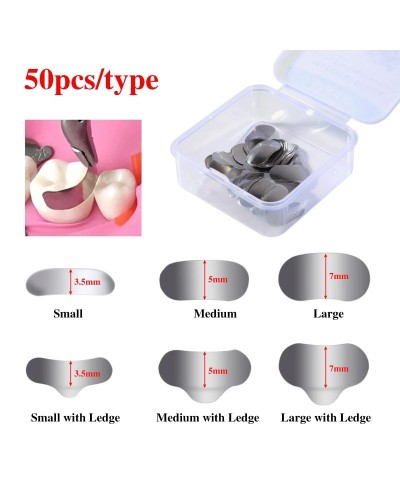 50Pcs Dental Metal Matrices Bands Sectional Contoured Matrix Refill S/M/L Sizes 35μm ​for Teeth Replacement Dentsit Tools