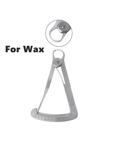 Dental Gauge Caliper 0-10mm Wax Calibrator Caliper Crown Gauge for Metal Stainless Steel Thickness Measuring Ruler Instruments