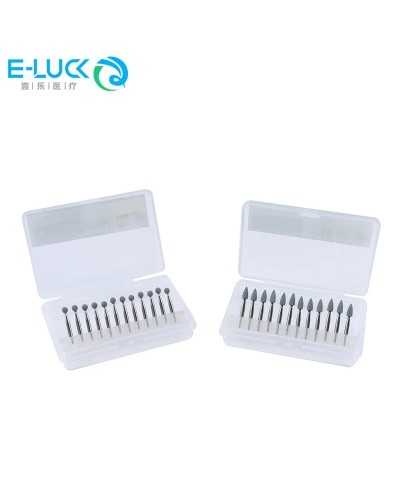 Dental Green Stone Polishing Burs Teeth Polishers Grinding Head RA Cone/Flame/Round for Low Speed Contra Angle Handpiece