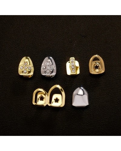 Fashionable Tooth Caps Hollow Single/Double Vertical Teeth Caps Dental Grills Jewelry Unique Dental Accessory for Women