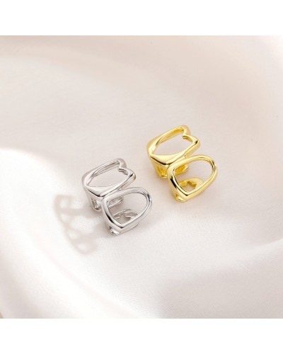 TOPGRILLZ Double Hollow Love Shaped Tooth Cap 14K Gold Plated Dental Grills Teeth Grillz For Women Men Halloween Jewelry