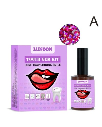 Tooth Jewelry Kit DIY Teeth Gems Kit With Glues And Light Teeth Clear Precious Stone Jewelry Decoration Glittering Tooth Gem Kit