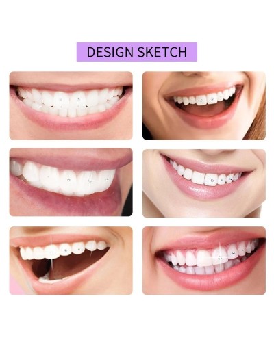 Tooth Jewelry Kit DIY Teeth Gems Kit With Glues And Light Teeth Clear Precious Stone Jewelry Decoration Glittering Tooth Gem Kit