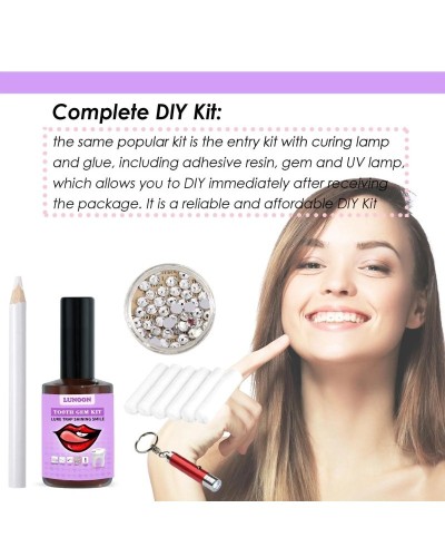 Tooth Jewelry Kit DIY Teeth Gems Kit With Glues And Light Teeth Clear Precious Stone Jewelry Decoration Glittering Tooth Gem Kit