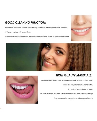 Tooth Jewelry Kit DIY Teeth Gems Kit With Glues And Light Teeth Clear Precious Stone Jewelry Decoration Glittering Tooth Gem Kit