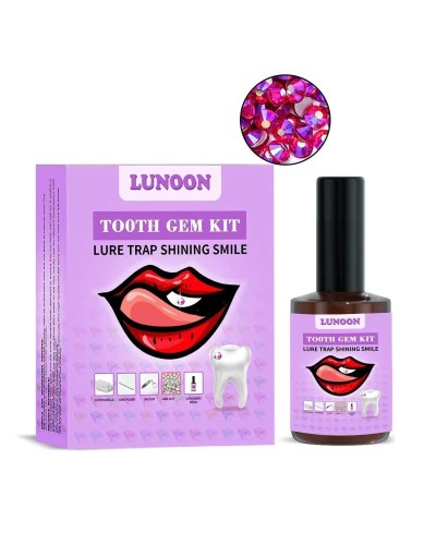 Tooth Jewelry Kit DIY Teeth Gems Kit With Glues And Light Teeth Clear Precious Stone Jewelry Decoration Glittering Tooth Gem Kit