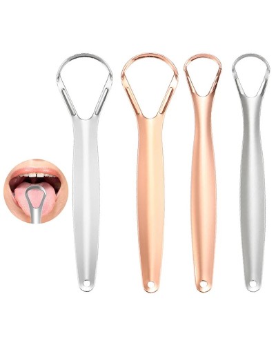 Stainless Steel Tongue Scraper Cleaner Fresh Breath Cleaning Coated Tongue Toothbrush Oral Hygiene Care Tools