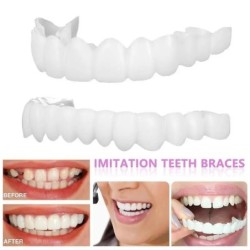 1 Pair Snap On Teeth Veneers Cover The Yellow Damaged Teeth Instant Confidence Smile Temporary Hygiene Tools For Woman Man