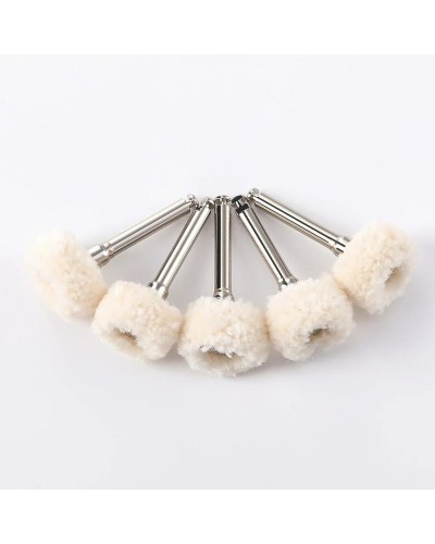 AZDENT 5 Pcs Dental Polishing Brush Felt Wheel Wool Cotton Polishing Brushes Polishers for Rotary Tools 2.35mm Polishing Wheel