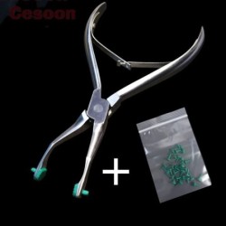 Dental Pliers for Crown Remover Temporary Teeth Veneers Removing Forceps with 30pcs Green Rubber Tipped Orthodontic Dentist Tool