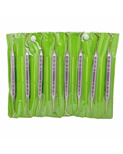 8Pcs Dental Composite Resin Filling Spatula Aesthetic Restoration Kit Double Ends Mixing Scraper Autoclavable Tool