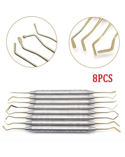 8Pcs Dental Composite Resin Filling Spatula Aesthetic Restoration Kit Double Ends Mixing Scraper Autoclavable Tool
