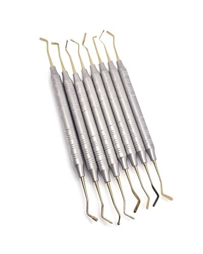 8Pcs Dental Composite Resin Filling Spatula Aesthetic Restoration Kit Double Ends Mixing Scraper Autoclavable Tool