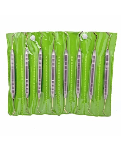 8Pcs Dental Composite Resin Filling Spatula Aesthetic Restoration Kit Double Ends Mixing Scraper Autoclavable Tool
