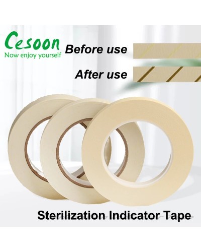 50m/Roll Dental Sterilization Indicator Tape Medical Autoclave Cards Steam Indicator Tape Oral Care Supplies 12.5/19/25mm