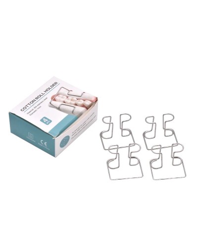 4Pcs Dental Cotton Roll Holder Clip Stainless Steel Dental Lab Supplies Clinic Ortho Isolator Tool Autoclavable Cotton Roll Clip