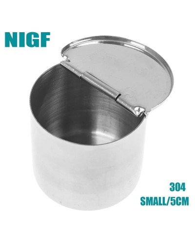 NIGF 1PCS Cotton Tank Stainless Steel Medical Dental Cotton Tank Alcohol Disinfection Jar Container Storage supplies