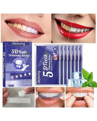 5D Teeth Whitening Strips Gel Remove Plaque Stains Cleaning Oral Hygiene Bleaching Dental Tools Fresh Breath Brighten Tooth Care
