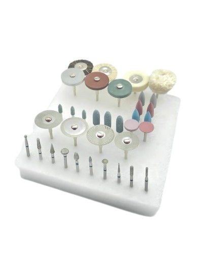 35pcs/Set Dental HP Kit for Grinding or Polish Ceramic/Porcelain Applied to Laborary DIY Hobbies Diamond Burs Brush Dentist Tool