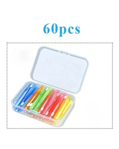 60 Pcs/Box Toothpick Dental Interdental Brush 0.6-1.5Mm Cleaning Between Teeth Oral Care Orthodontic I Shape Tooth Floss