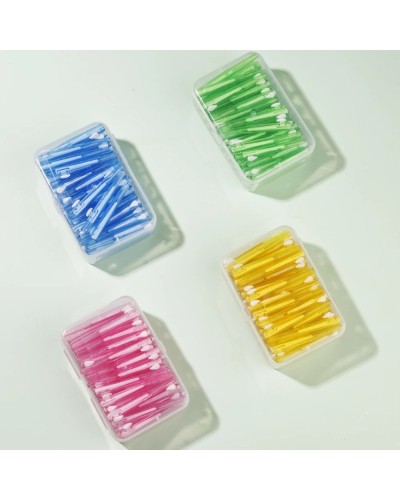 60 Pcs/Box Toothpick Dental Interdental Brush 0.6-1.5Mm Cleaning Between Teeth Oral Care Orthodontic I Shape Tooth Floss