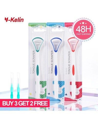 Y-Kelin Sales Silicone Tongue Scraper Brush Cleaning Food Grade Single Oral Care To Keep Fresh Breath 3Color Pack No.1
