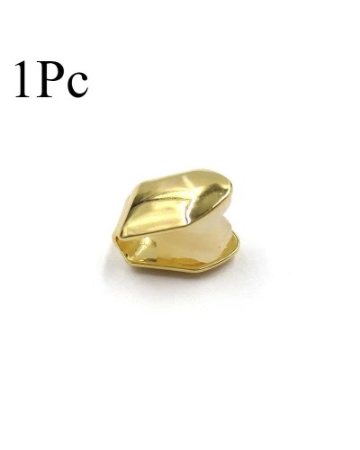 Classic Single Glossy Teeth Cap Gold Silver Rose Color Tooth Caps for Women Men Jewelry Halloween Party Gift Dental Grills