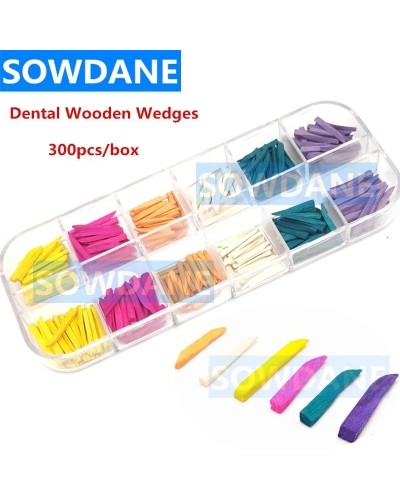 300pcs Disposable Dental Supply Interdental Composite Contoured Wooden Wedges Dental Tooth Separator Materials Wood Wedge