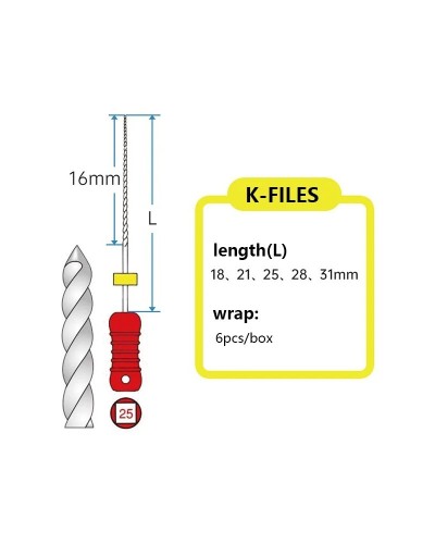 K files, hand files, root canal files, therapeutic expansion files, dental supplies，Root canal preparation tool