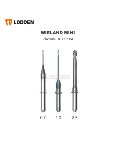 Wieland Select/Mini Dental Milling Bur Zirconia DC/DLC/DCG Coating D3 Shank D2.5/1.0/0.7mm Dental Lab Milling Cutters