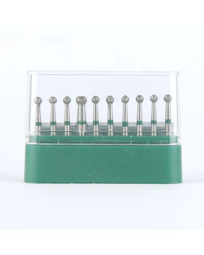 10pcs Dental Daimond Bur 001-023C Ball Round Coarse BR-26C Supplies for Dentist Green Ring High Quality Dentistry Grinding Tools