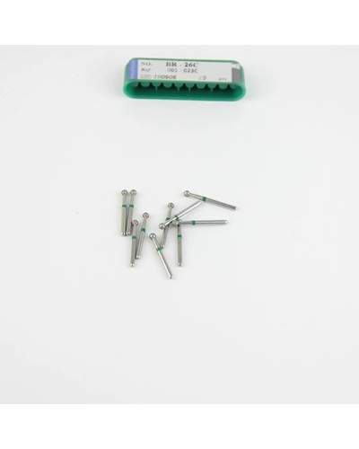 10pcs Dental Daimond Bur 001-023C Ball Round Coarse BR-26C Supplies for Dentist Green Ring High Quality Dentistry Grinding Tools
