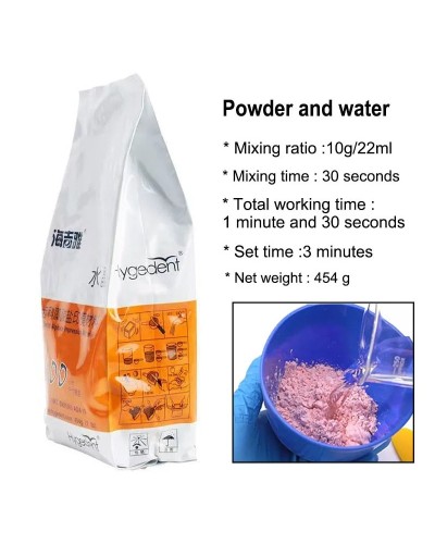 454g/Bag Dental Supplies Impression Alginate Powder Denture Sample Materials Denture Gypsum Model Dental Mold Equipment Dentist
