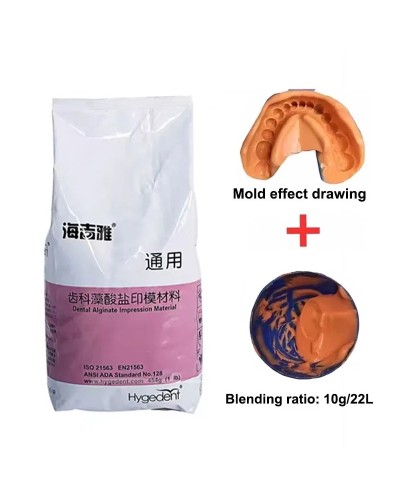 454g/Bag Dental Supplies Impression Alginate Powder Denture Sample Materials Denture Gypsum Model Dental Mold Equipment Dentist