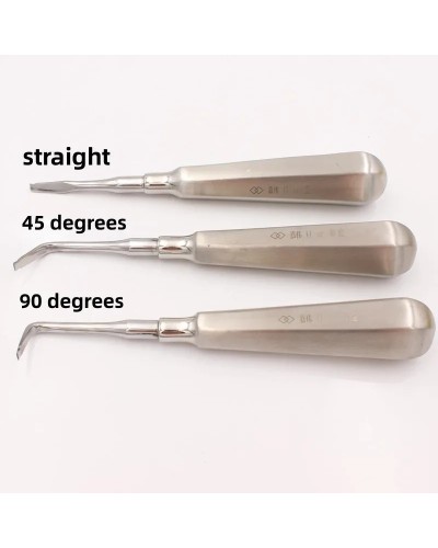 1Pcs Dental Luxating Lift Elevator Stright Curved 45°/90° Root Tooth Extraction Broken Crown Tools Dentist Surgical Supply