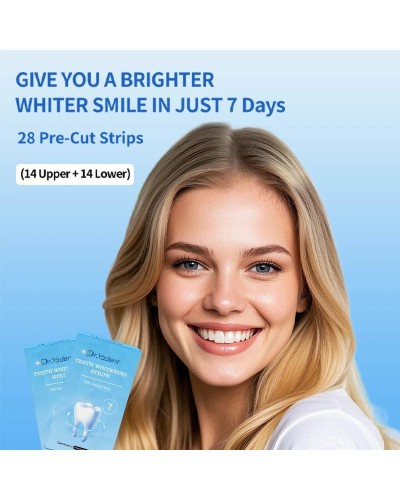 DrYadent Teeth Whitening Strips Enamel Safe&Peroxide-Free 14-Day Visible Results Sensitive Teeth Friendly Coffee Stains Removal