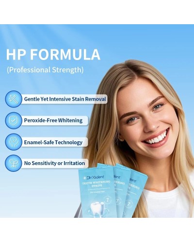 DrYadent Teeth Whitening Strips Enamel Safe&Peroxide-Free 14-Day Visible Results Sensitive Teeth Friendly Coffee Stains Removal