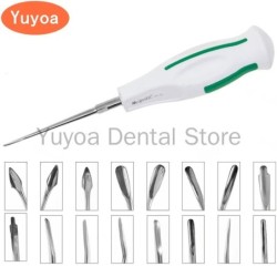 1pc 16 Styles Stainless Steel Dental Luxating Lift Elevators Curved Root Dentist Surgical Instrument Plastic Handle Sterilizable