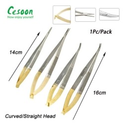 1Pc Castroviejo Needle Holders 14cm/16cm Implant Dental Needle Holder Pliers with Lock TC Head Holding Forceps Oral Dentist Tool