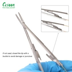 1Pc Castroviejo Needle Holders 14cm/16cm Implant Dental Needle Holder Pliers with Lock TC Head Holding Forceps Oral Dentist Tool